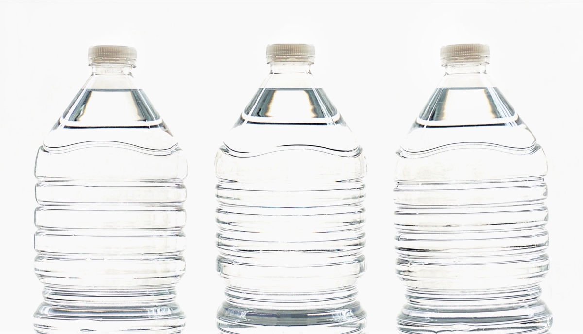 Bottled water range on a white background